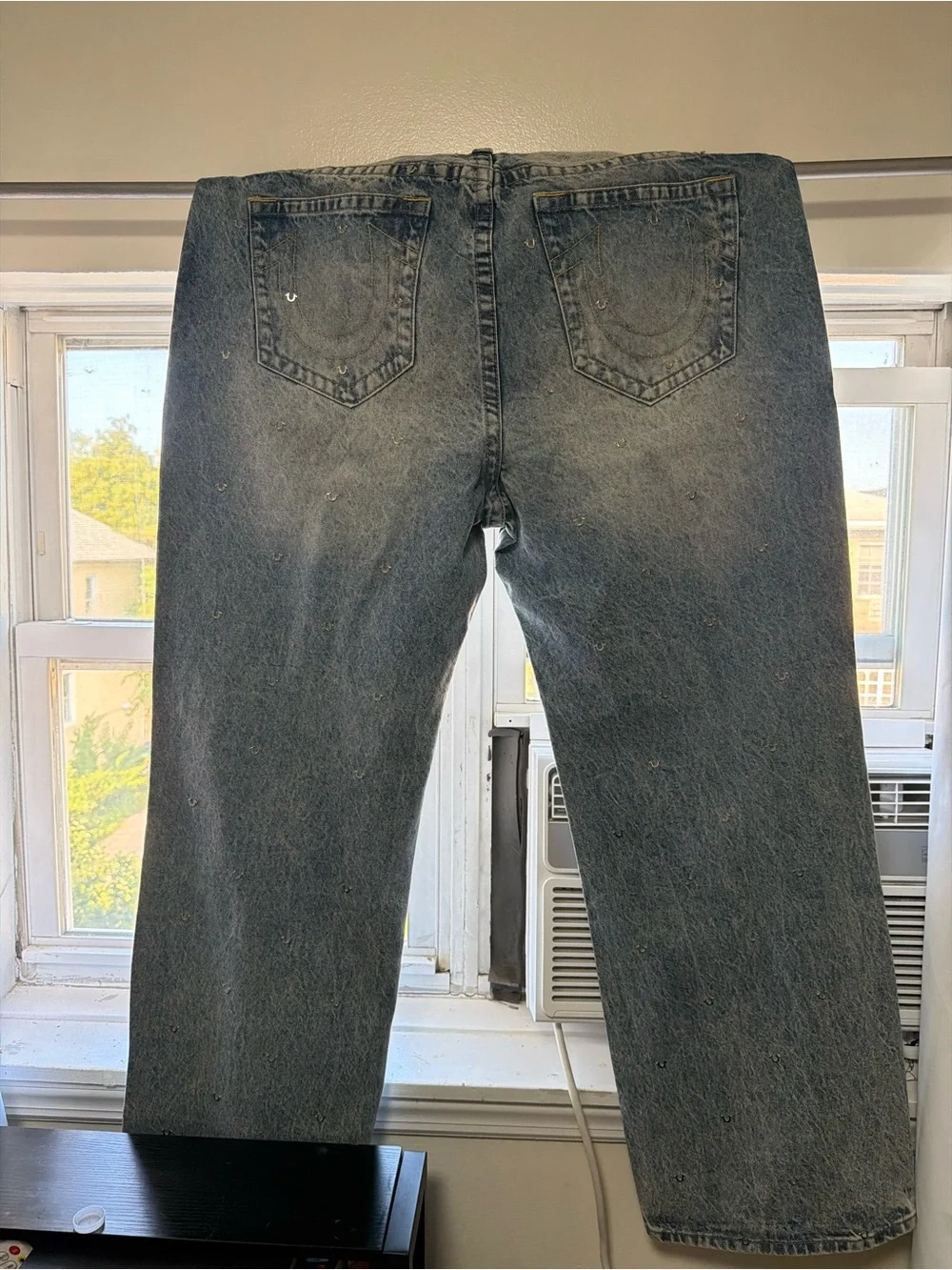 True Religion Men's Faded Blue Straight Jeans